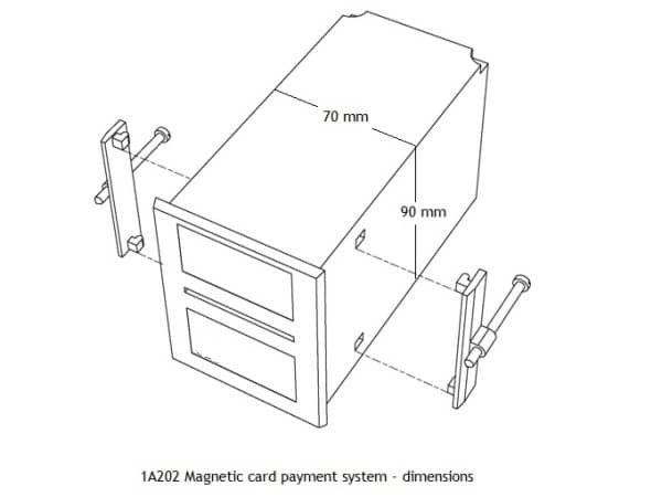Magnetic card system 230 VAC Coin validator including housing
