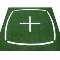 Training mat with arc lines and cross