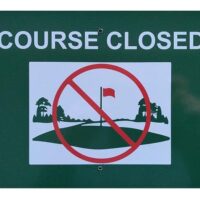 Rover sign COURSE CLOSED