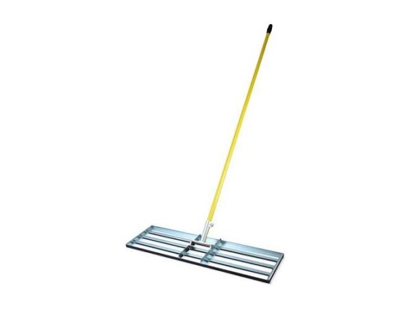 This lightweight, strong and easy to use greenkeeper 91 cm wide Levelawn / Lute has been part of the BMS family of tools for many years.Ideal for spreading screened top soil, sand, peat, and similar topdressing materials. Small stones and debris are caught within the inner bars and can be easily removed.This tool is designed to be slightly flexible because of its pressed sheet metal design, and will follow the contours of golf greens without causing scars.Comes complete with 183cm long handle.