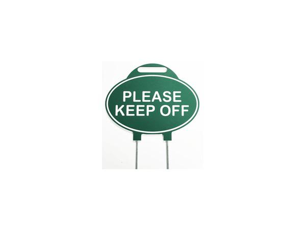 Oval GL Sign 2-sided 23x30cm PLEASE KEEP OFF