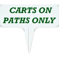One-piece alu sign 13x30 cm CARTS ON PATHS ONLY