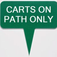Green line Single-sided 13x25cm CARTS ON PATHS ONLY