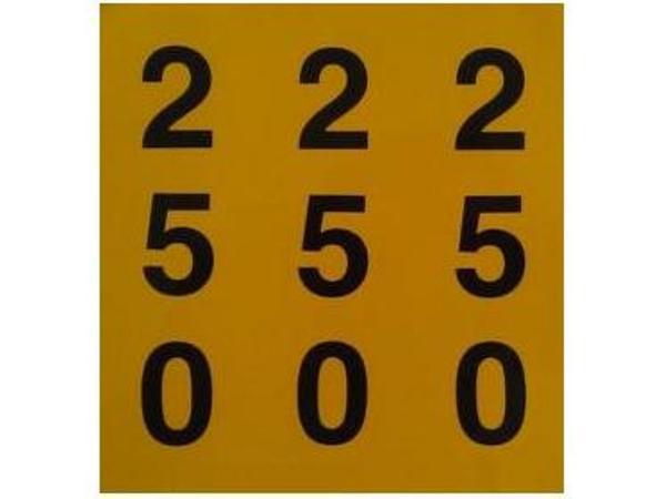 Decal 250 yellow/black for PVC distance markers