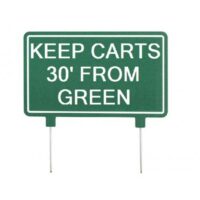 GL Fairway sign 1-sided 31x15cm KEEP CARTS 30' FROM GREEN