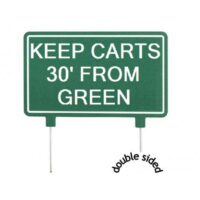 GL Fairway sign 2-sided 31x15cm KEEP CARTS 30' FROM GREEN