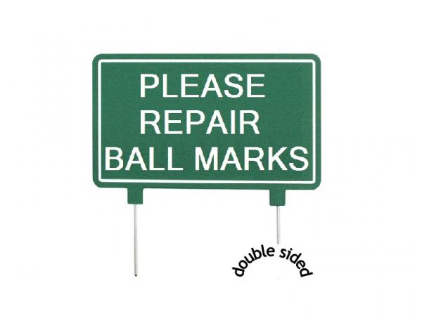 GL Fairway sign 2-sided 31x15cm PLEASE REPAIR BALL MARKS