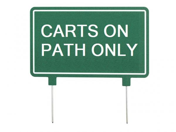 GL Fairway sign 1-sided 38x23cm CARTS ON PATH ONLY