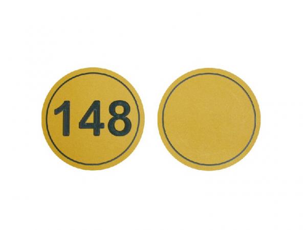 Round distance marker - Yellow 20 cm (specify number)