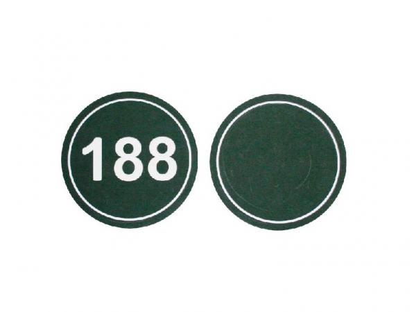 Round distance marker - Green 20 cm (specify number)