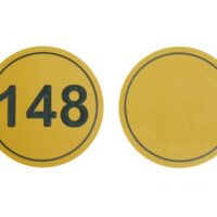 Round distance marker - Yellow 38 cm (specify number)