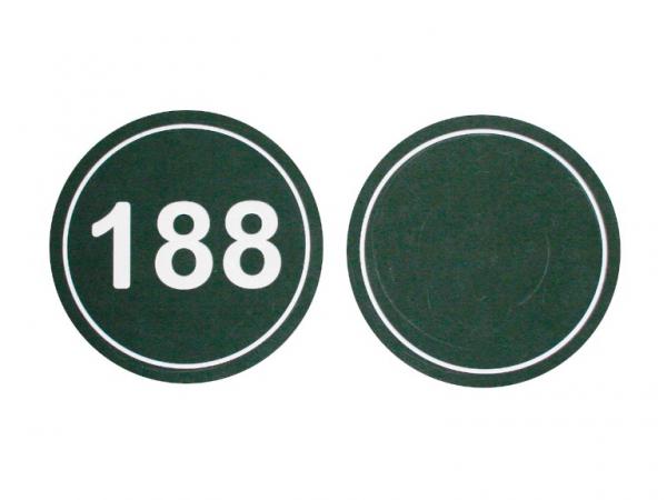 Round distance marker - Green 38 cm (specify number)