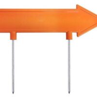 Direction arrow 28cm Plain orange