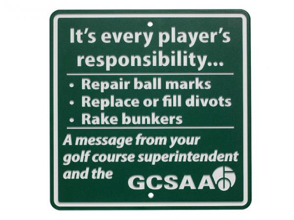 Greenline information sign IT'S EVERY PLAYER'S RESPONSIBI