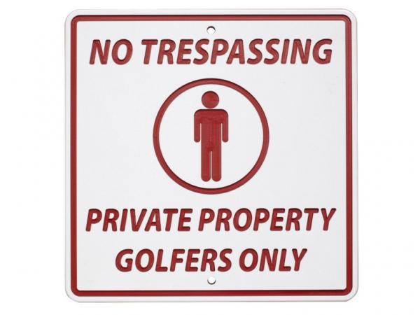 Greenline information sign NO TRESPASSING-GOLFERS ONLY