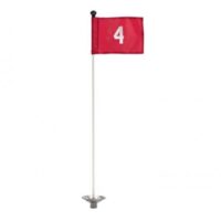 "Pr. grn flags No. 1-9 Ø 1.3 cm rod Red - incl 9 white rods & bases"