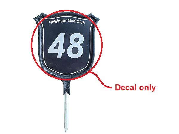 Personalized decal 13 x 15 for SHIELD tee marker
