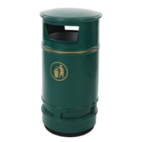 Classic outdoor waste bin green 90 litres free standing