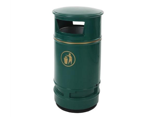 Classic outdoor waste bin green 90 litres free standing