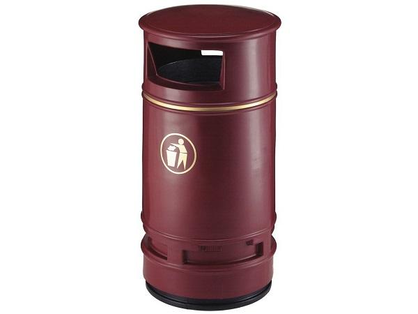 Classic outdoor waste bin red 90 litres free standing